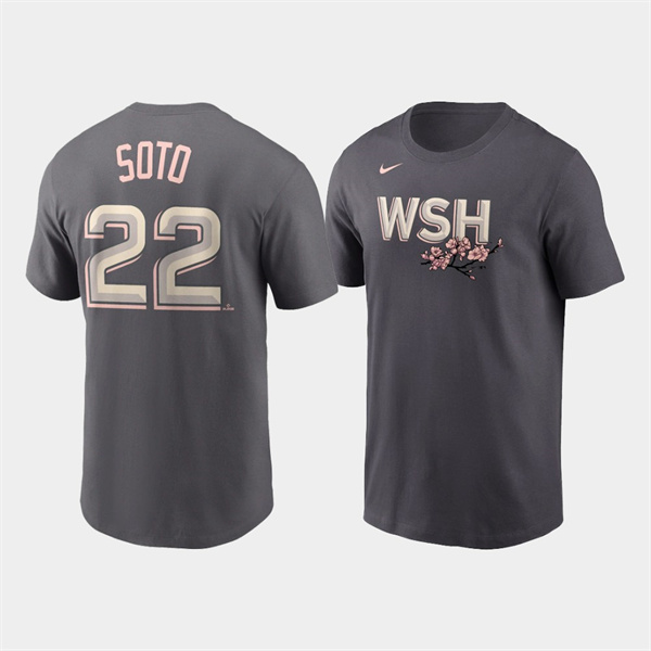 Washington Nationals #22 Juan Soto Name & Number Men's 2022 City Connect Gray T-Shirt