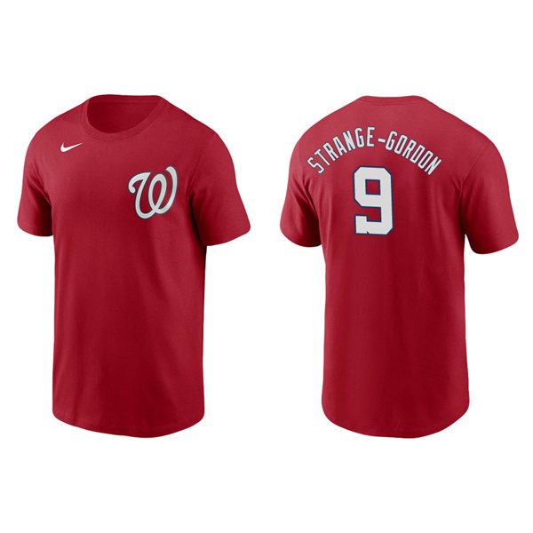 Men's Washington Nationals Dee Strange-Gordon Red Name & Number Nike T-Shirt