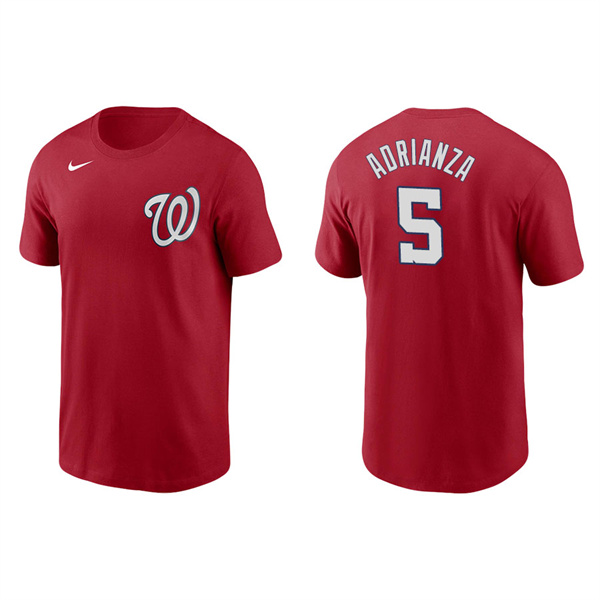 Men's Washington Nationals Ehire Adrianza Red Name & Number Nike T-Shirt