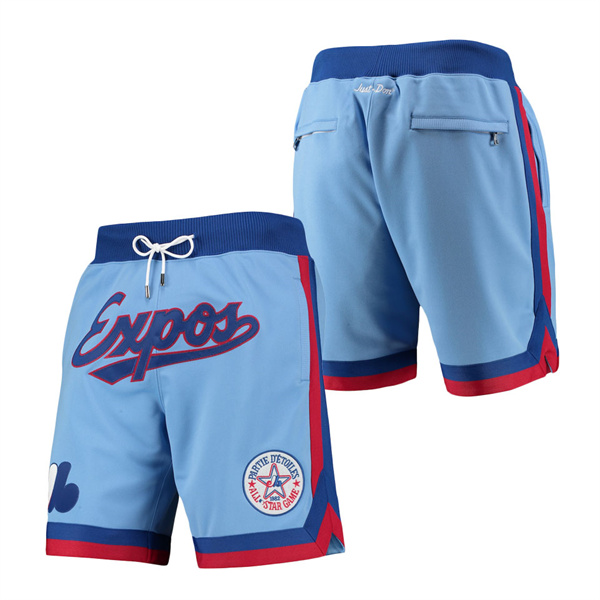 Men's Montreal Expos Mitchell & Ness Light Blue Cooperstown Collection Just Don Shorts