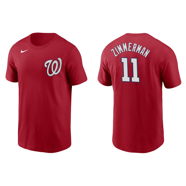 Men's Washington Nationals Ryan Zimmerman Red Name & Number Nike T-Shirt