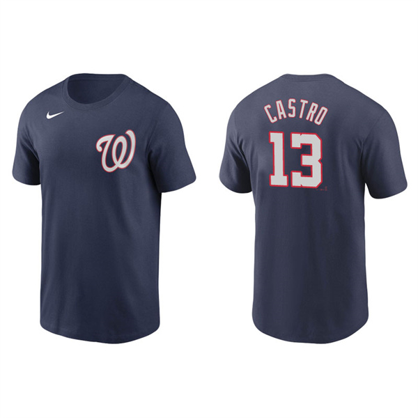 Men's Washington Nationals Starlin Castro Navy Name & Number Nike T-Shirt