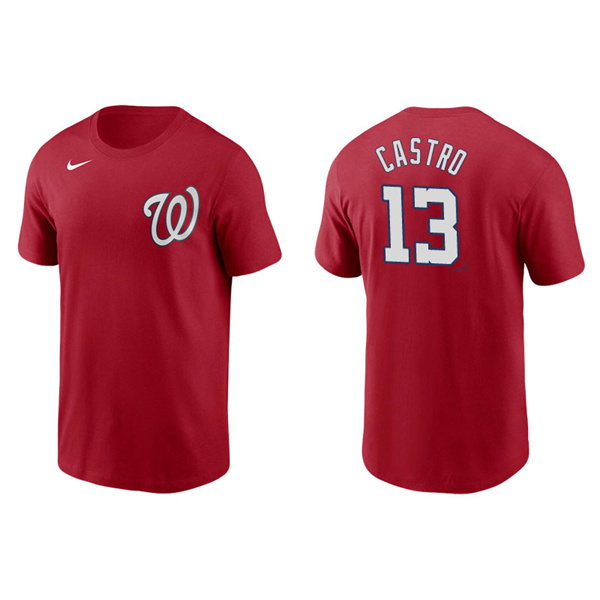 Men's Washington Nationals Starlin Castro Red Name & Number Nike T-Shirt