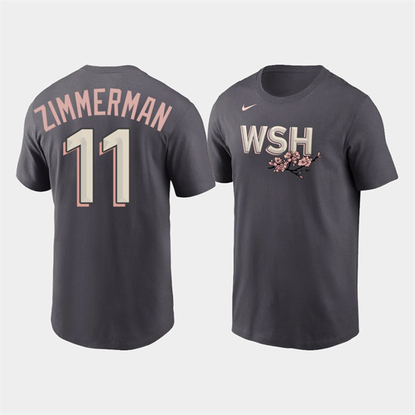 Washington Nationals #11 Ryan Zimmerman Name & Number Men's 2022 City Connect Gray T-Shirt