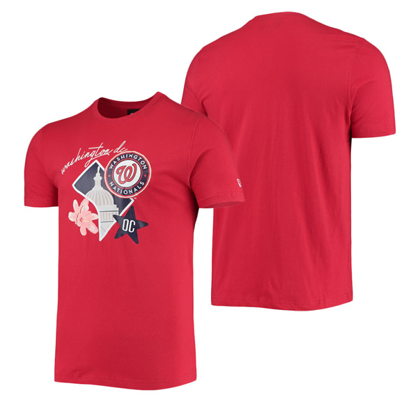 Men's Washington Nationals New Era Red City Cluster T-Shirt
