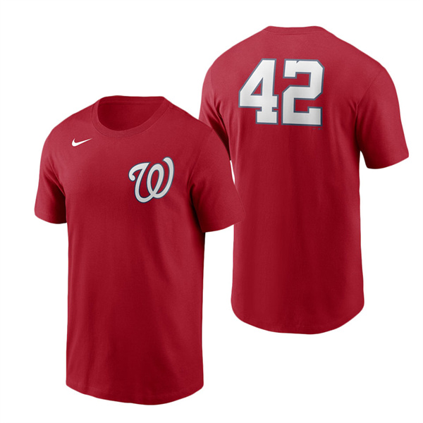 Men's Washington Nationals Nike Red Jackie Robinson Day Team 42 T-Shirt